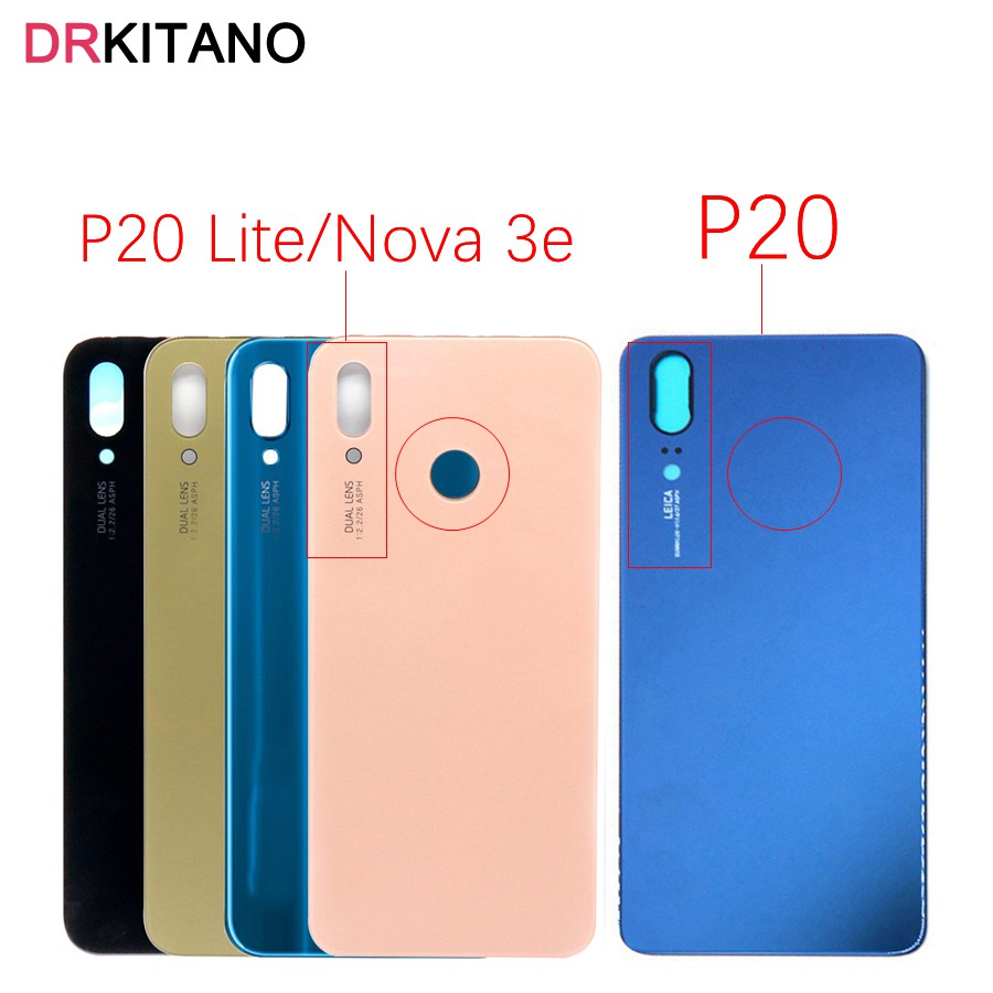 Back Glass Panel for Huawei P20 Pro Battery Cover nova 3e Rear Glass Door Housing Case For Huawei P20 Lite Battery Cover Replace