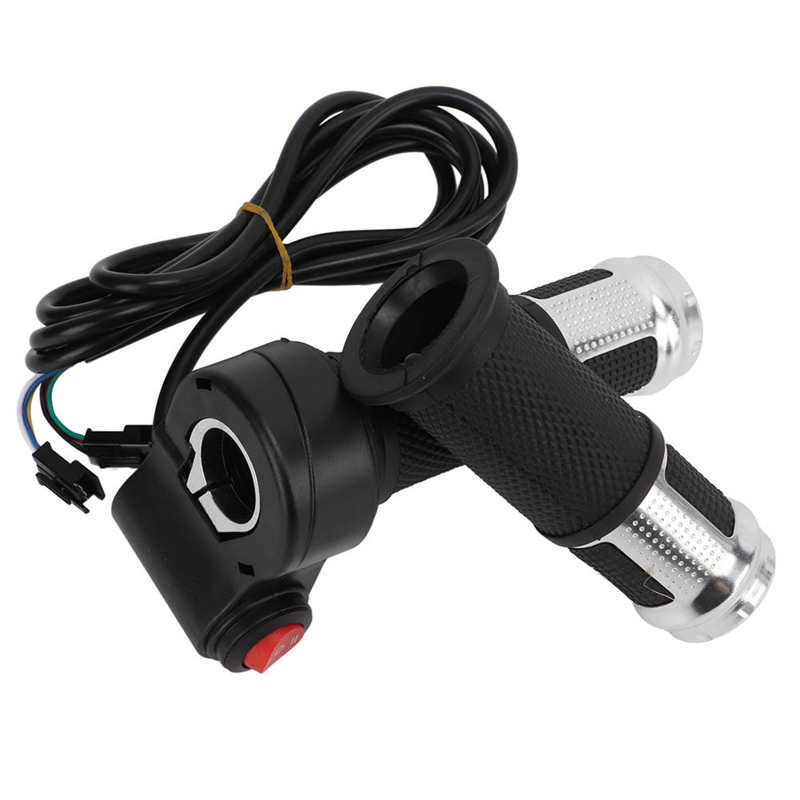 Electric Bicycle Throttle Grip Electric Bike Throttle Handle Universal 12V‑99V for Electric Bicycle: Silver