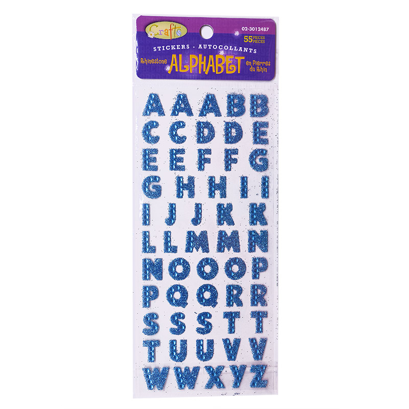 2sheet 26 English Letter alphabet PVC Shine Sticker For DIY Handmade Scrapbooking Sticker Decoration Kids Diary Stickers: blue
