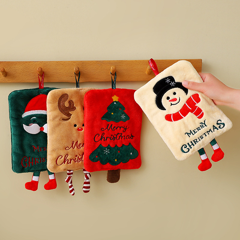 Christmas Hand Towels Cute Kitchen Towel Decortive Handkerchief Towels Bathroom Hanging Towel for Hands Christmas Decoration