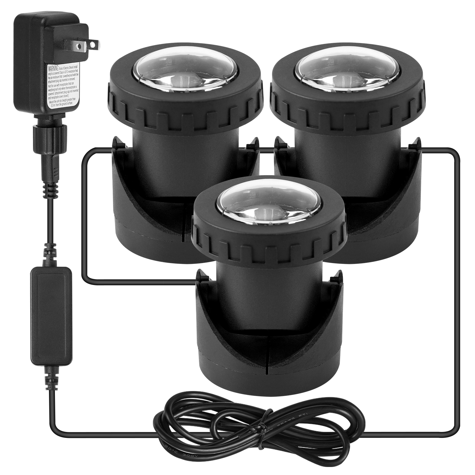 Luces LED sumergibles RGB, 1/2/3/4, impermeables IP68, fuente subacuática, punto de estanque, lámpara de paisaje de piscina regulable: BLANCO / 11-15 W