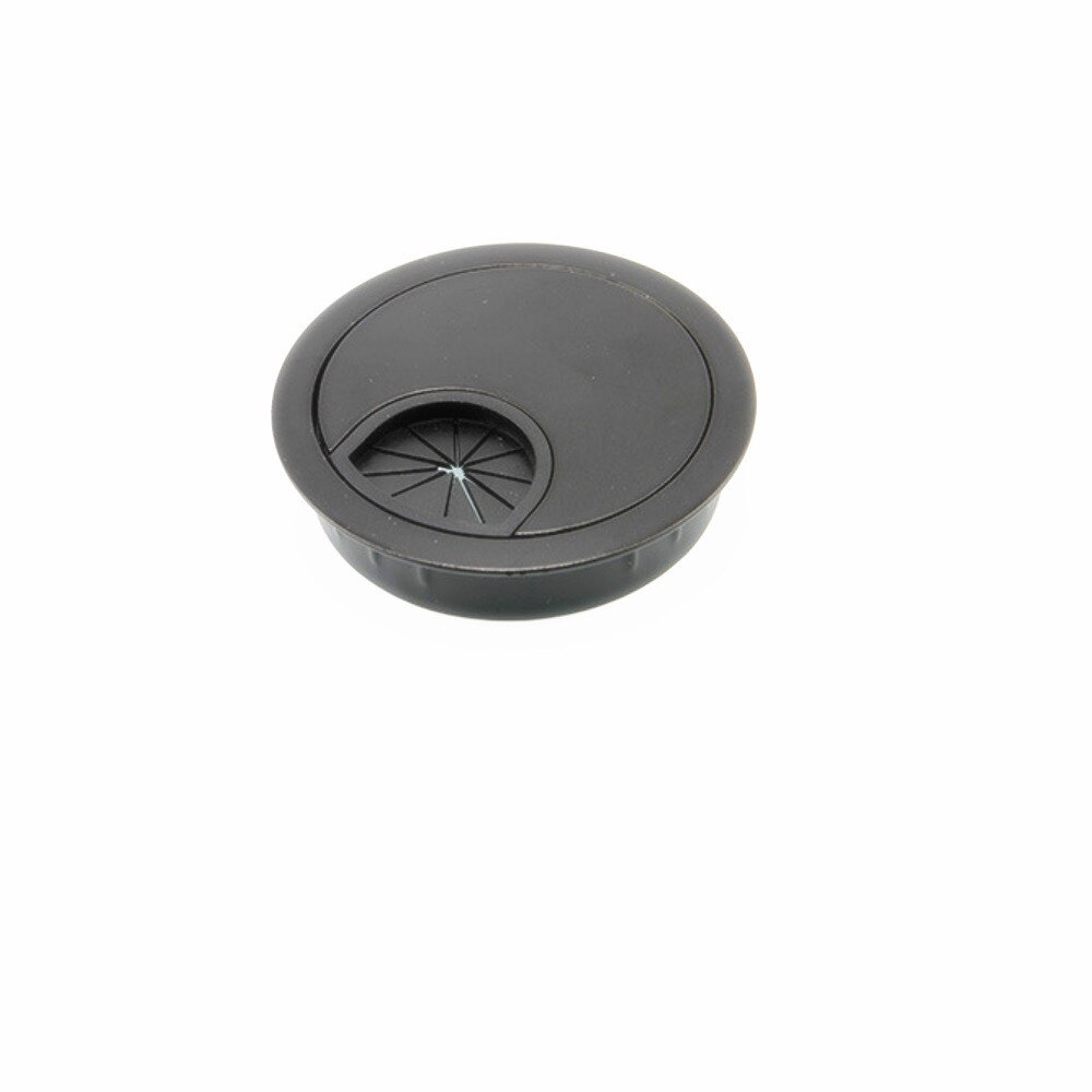 2pcs/Lot Good Furniture Hardware Home Office Table Desk Zinc Alloy 60mm Wire Cable Hole Cover: black