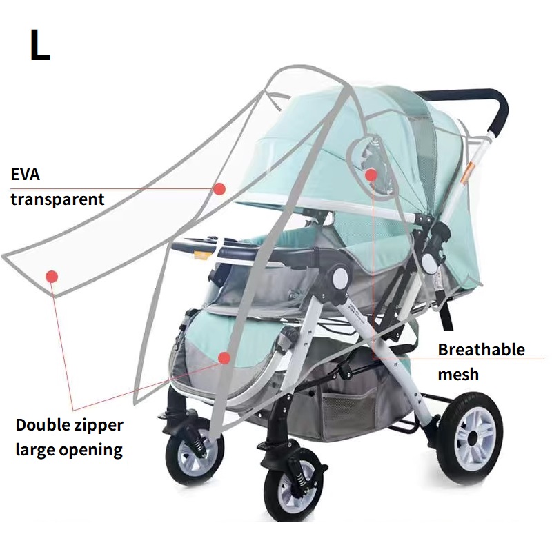 Universal- Kinderwagen Regen Abdeckung Baby Auto Wind Staub Schild transparent Wasserdicht Atmungsaktiv Wagen Regenschirm Regenmantel Zubehör: Weiß