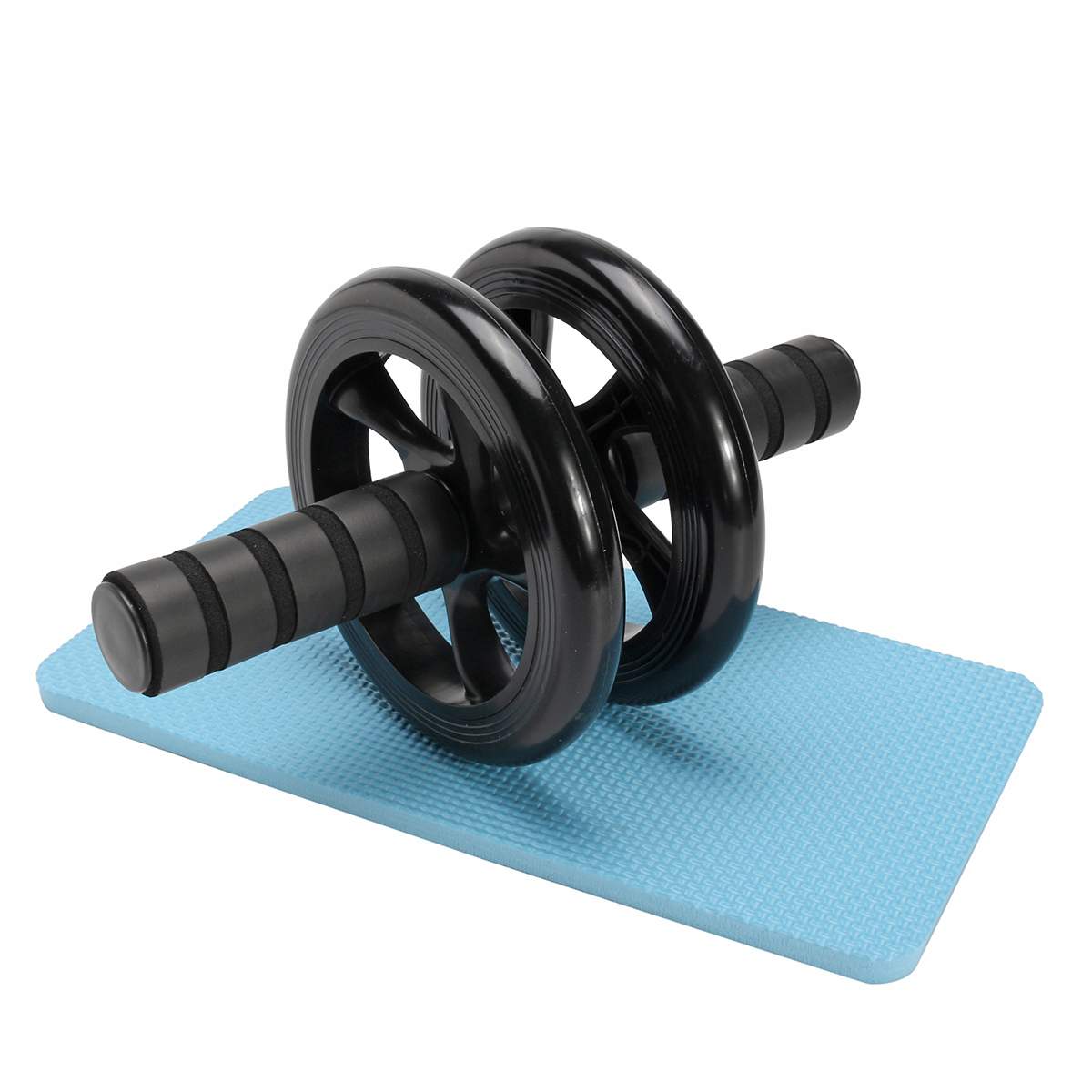Dual Abdominale Looprad Roller + Knie Pad Mat Workout Fitness Dual Wiel Gym Tool Voor Geen Lawaai Oefening Fitness apparatuur