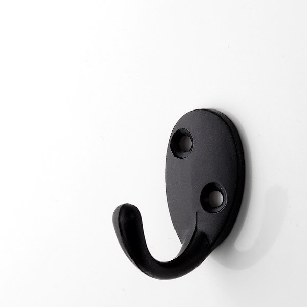 5pcs/lot Zinc Alloy Bronze Clothes Hangers Wall Hooks Coat Bag Hat Hanging Hooks Bathroom Kitchen Anitque Racks with screws: 306 Black