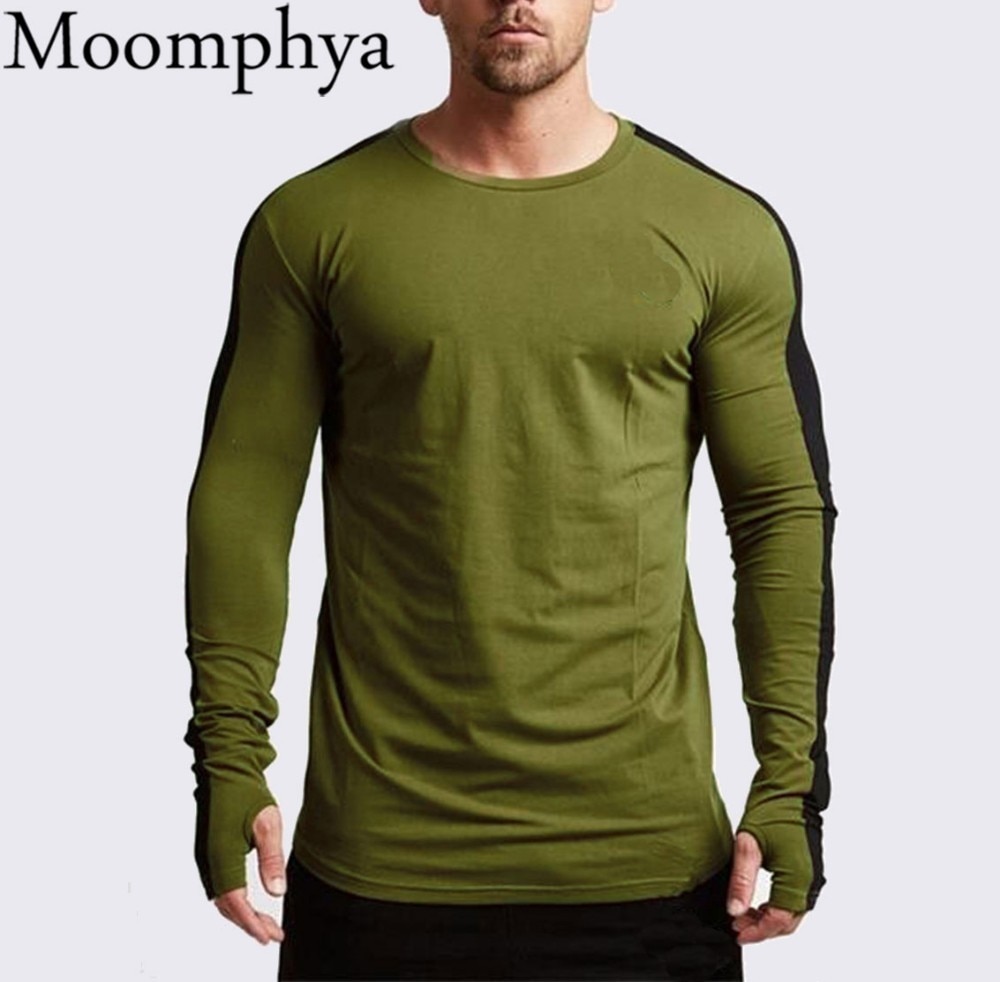 Moomphya streetwear side stripe herre t-skjorte tommelhull mansjetter t-skjorte menn hip hop t-skjorte morsomme t-skjorter slim fit t-skjorte homme