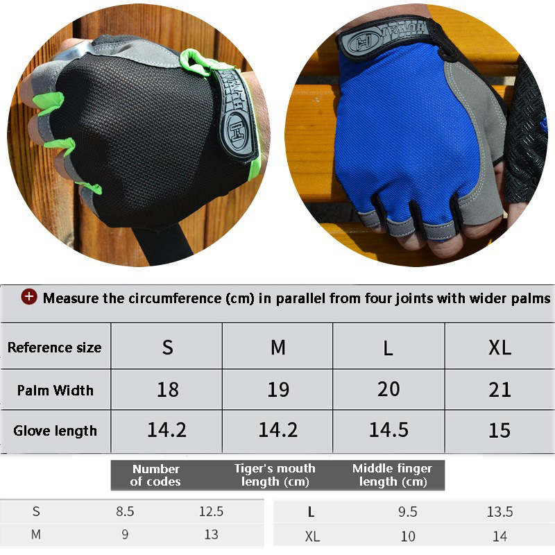 Guantes de gimnasio Guantes sin dedos Guantes antideslizantes que absorben los golpes Guantes transpirables Guantes deportivos para entrenamiento Levantamiento de pesas Ciclismo