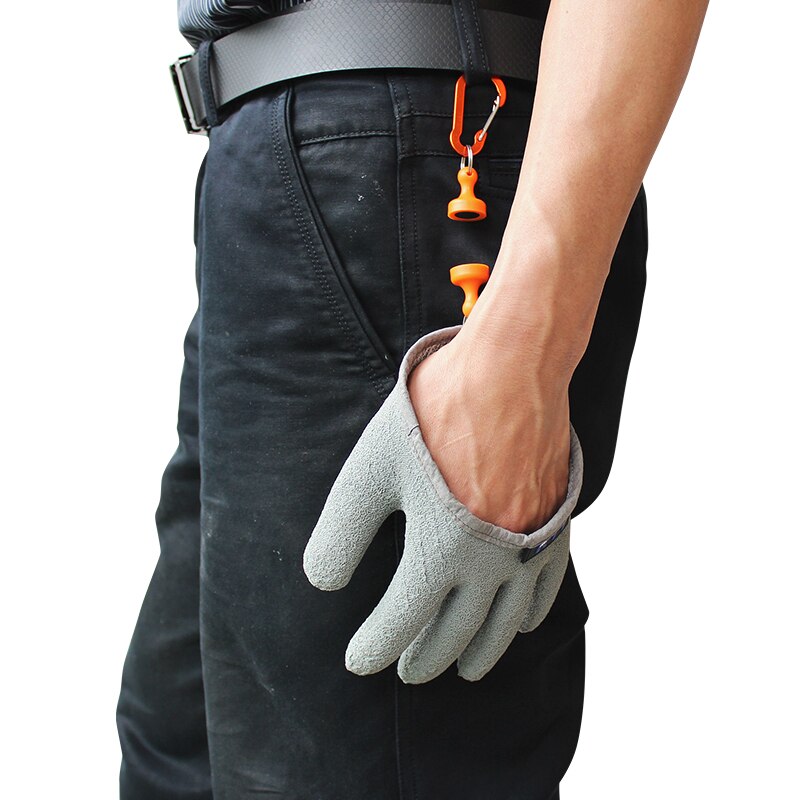 ECOODA RTI, guantes de pesca grises, guantes anticorte, guantes de Mitad para atrapar peces, guantes izquierda derecha M L #