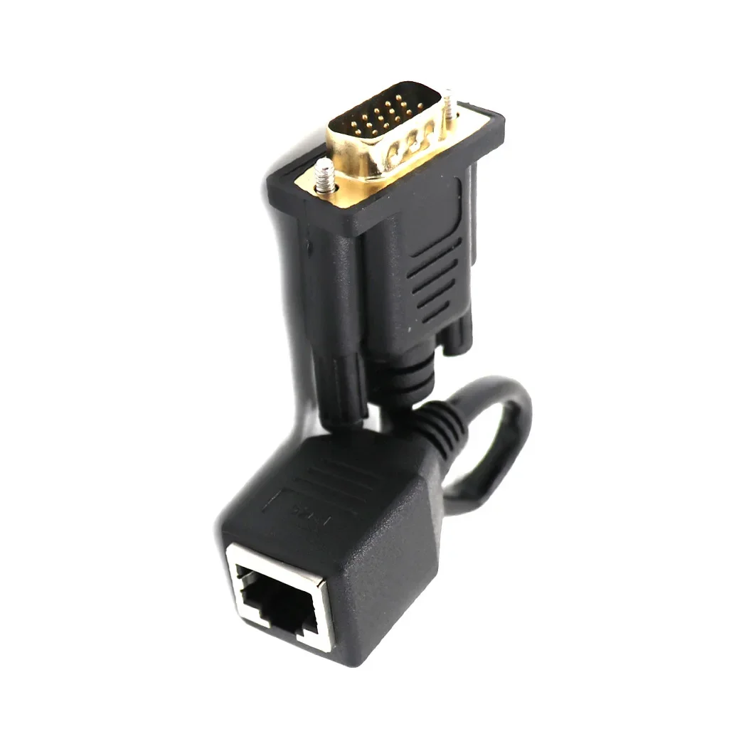 RJ45 naar VGA Extender Male naar LAN CAT5 CAT6 RJ45 Netwerk Ethernet Kabel Vrouwelijke Adapter Computer Extra Schakelaar Converter: Oranje