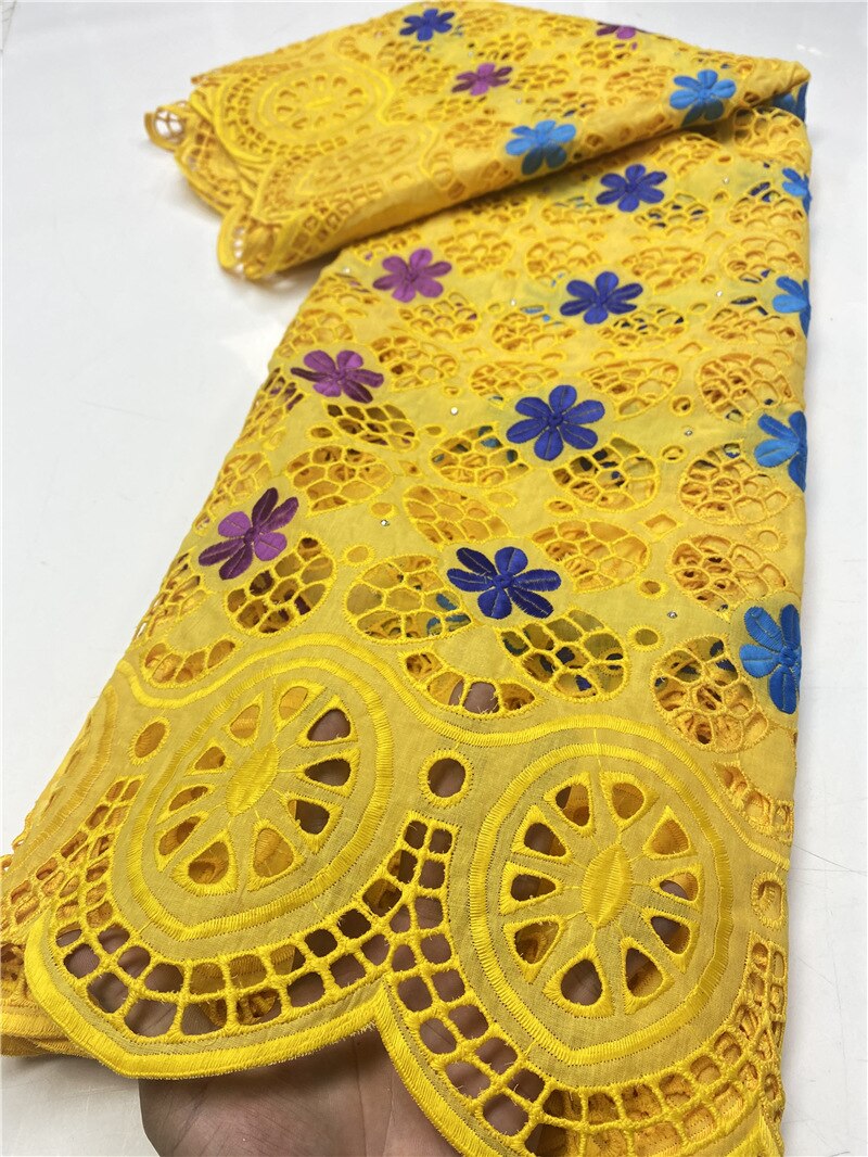 African Lace Fabric Lace Swiss Voile Lace Nigerian Dry Lace Fabrics With Stones For Wedding Sewing YA3649B-1
