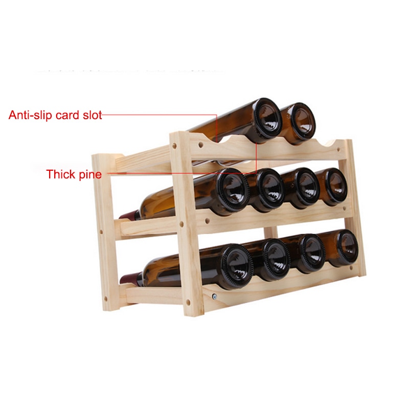 Hout Wijn Houder Stand Voor Wijn Whisky Wijn Plank Champagne Opvouwbare Stand Bar Display Hout Fles Houders Rekken