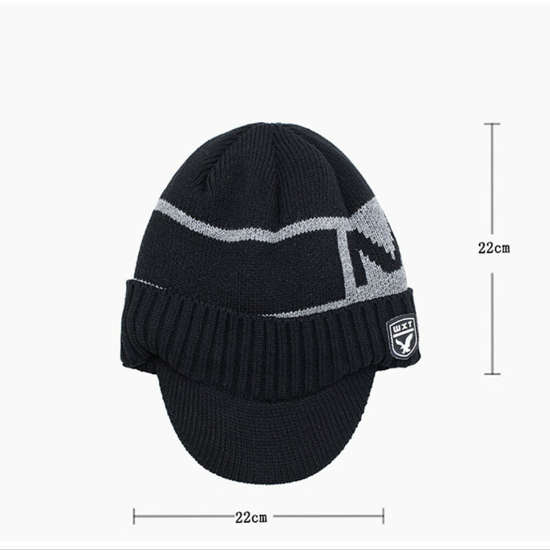 Warme gefütterte Herren Wintermütze Schal Strick Cap Beanie invierno SkiSnowboard