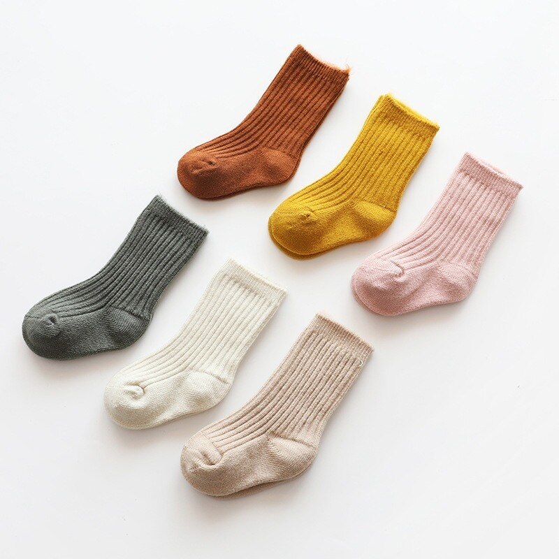 Épaissir bébé enfants chaussettes automne hiver coton rayé chaussettes enfant en bas âge garçon filles plancher chaussettes enfants vêtements accessoires