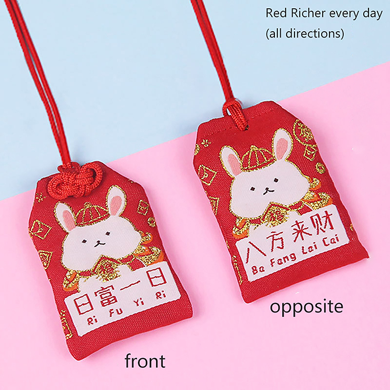 Preghiera giapponese Omamori pregare fortuna bellezza Salute sicurezza fortunato incantesimi borsa di ricchezza guardia portachiavi con ciondolo talismano per coppie: nero