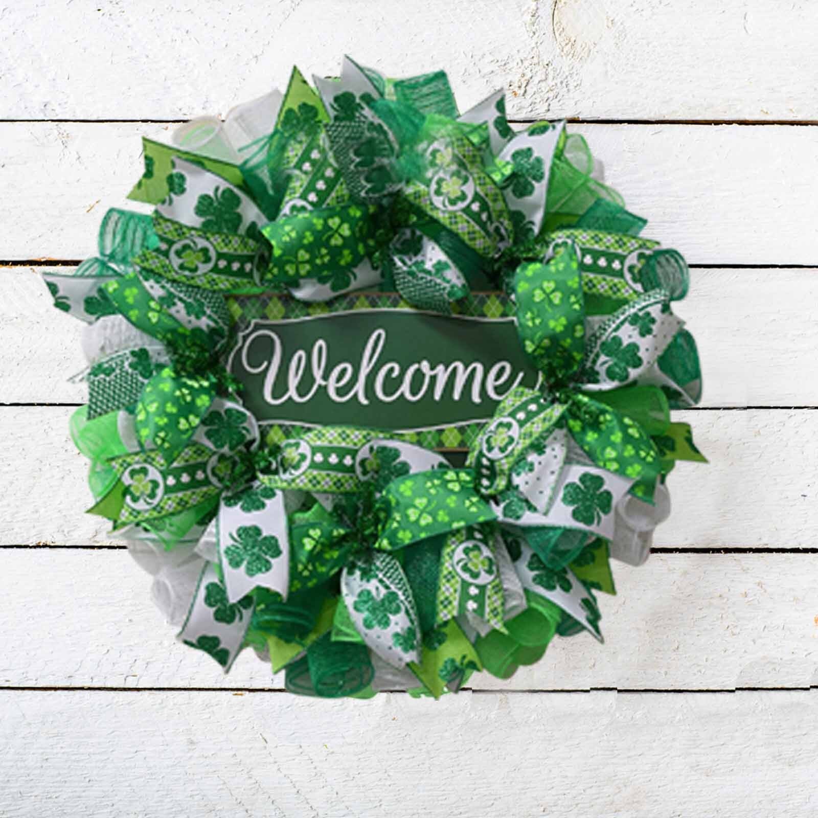 F # św. Patryk dzień krasnoludek wianek koniczyny krasnoludek wstążka bardzo pogoda dekoracja wielkanocna dekoracja domu św. Patryk: B