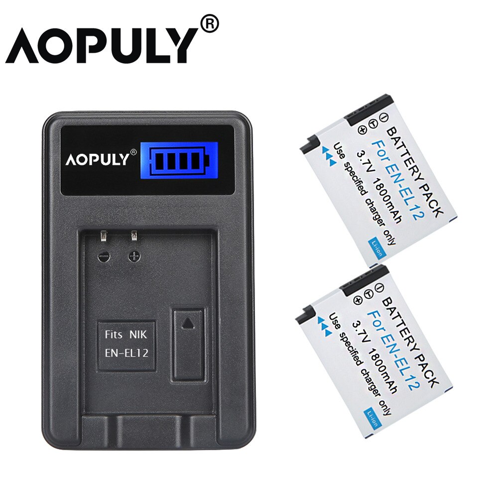 EN-EL12 batterie bateria EN EL12 + LCD USB Ladegerät Für Nikon COOLPIX S9100 S9200 S9050 P300 P310 P330 S6200 S6300 s9400 S9500: Ladegerät 2Batterie