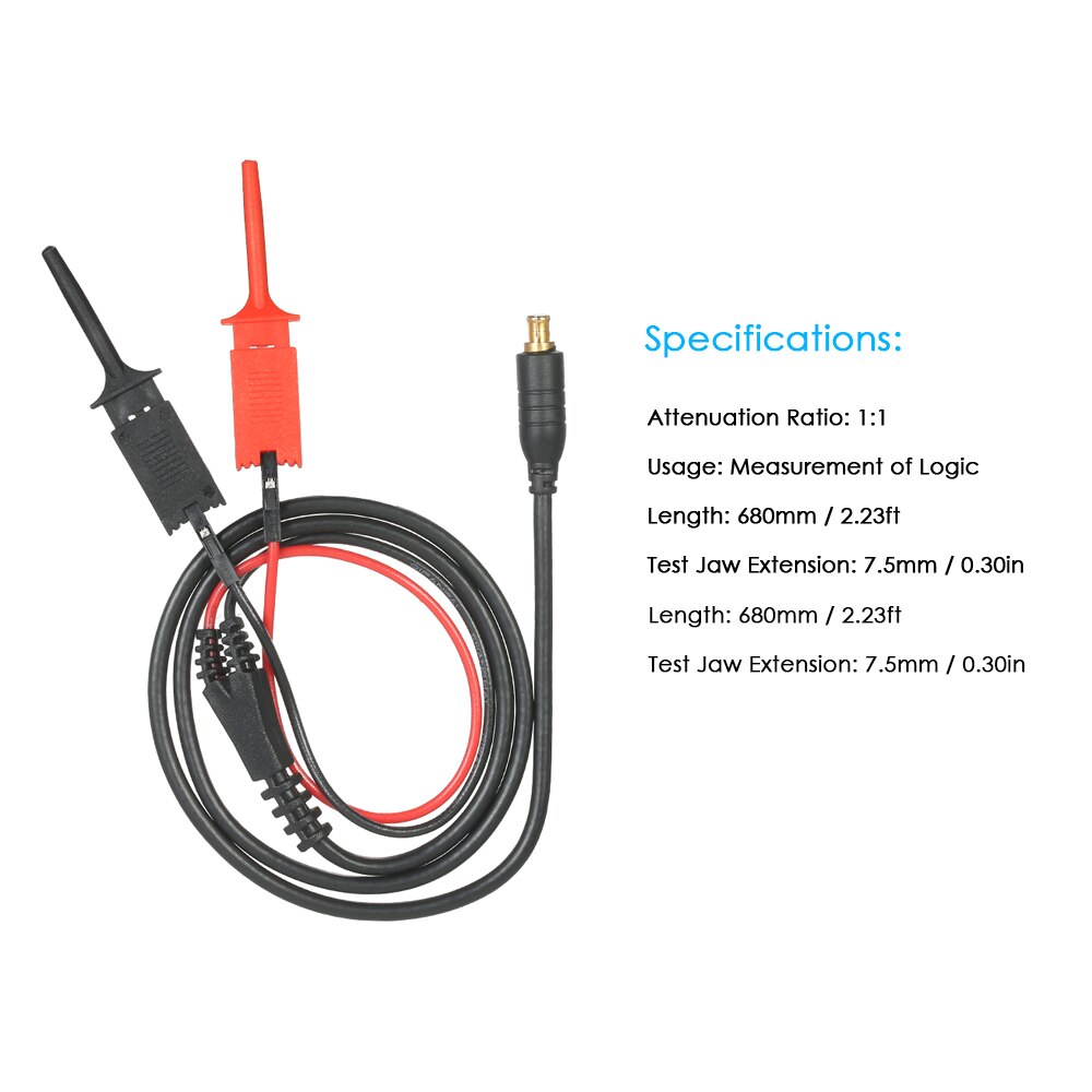 Digital Oscilloscope Probe MCX + Replaceable Test Hook Probes Cable osciloscopio for Mini DSO Nano Quard DSO201 DSO203
