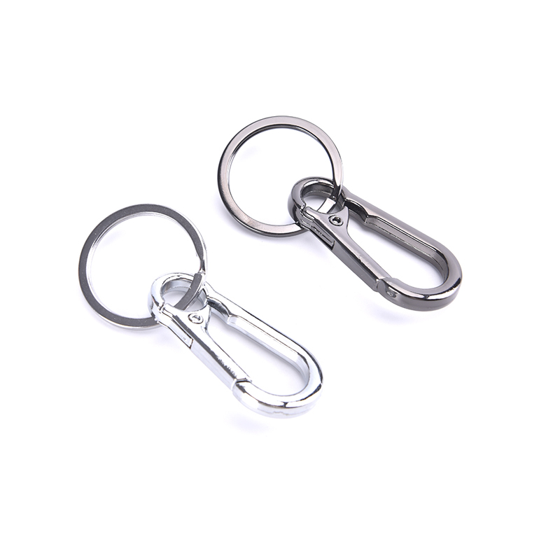 2pcs Stainless Steel Keychain Buckle Anti-lost Waist Belt Clip Keyring Buckles Carabiner Keychains Outdoor Climbing Sports Tools