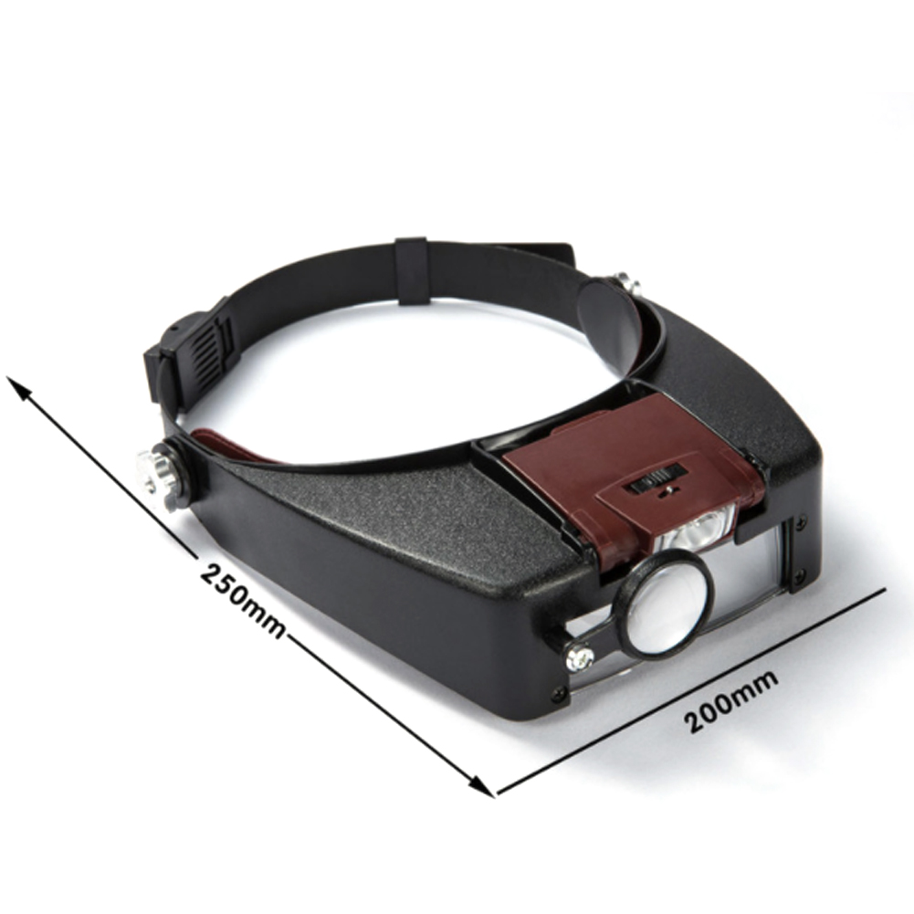 Lupa de microscopio con luz LED, lente de aumento de 1,5x 3X 6,5x 8X para casco, diadema de cristal, gafas de aumento para costura DIY o uso de reparación