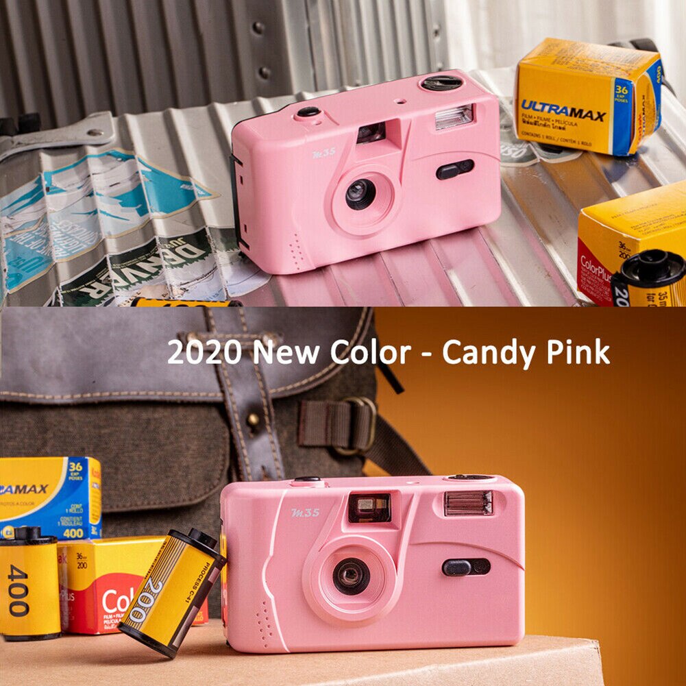 Vintage M35 35mm Manual Film Camera with Flash Function Reusable Non-Disposable Retro Film Machine Reusable Film Camera