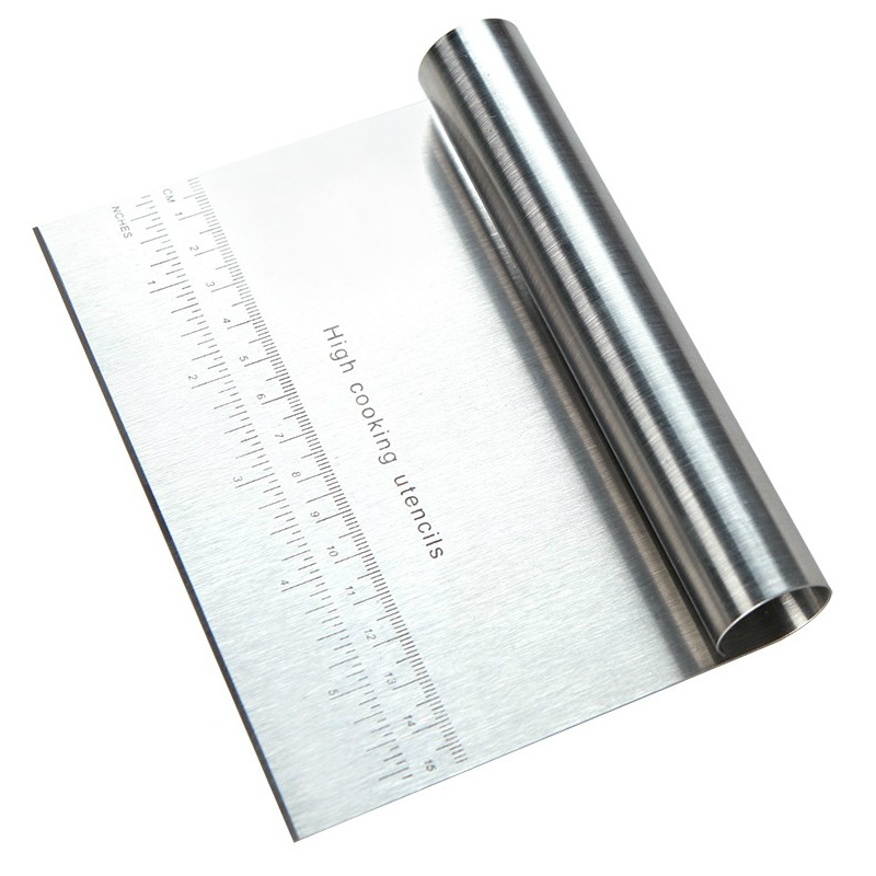 Spatule à pâtisserie en acier inoxydable, avec échelle, grattoir à pâte à Pizza, Fondant, outils de décoration de gâteau, cuisson, accessoires de cuisine: Default Title