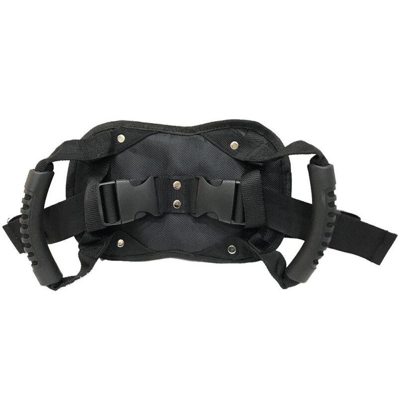 Ceinture de sécurité pour passager de moto, poignée de siège arrière, sangle ventrale, accoudoir noir, accessoires de protection