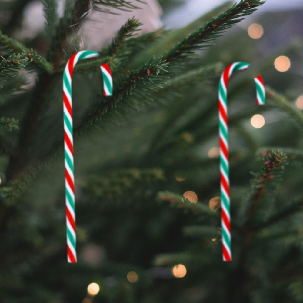 12 stuks decoratieve hangers in de vorm van een zuurstok, hangende kerstboomdecoratie in de vorm van een zuurstok