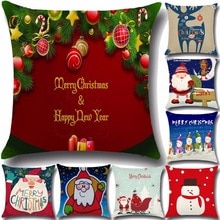 45*45 cm Kerstman Sneeuwpop baby kussensloop Kerst Serie Kussensloop Kussen Kerstcadeau Vierkante kussenslopen zonder Kern PP35