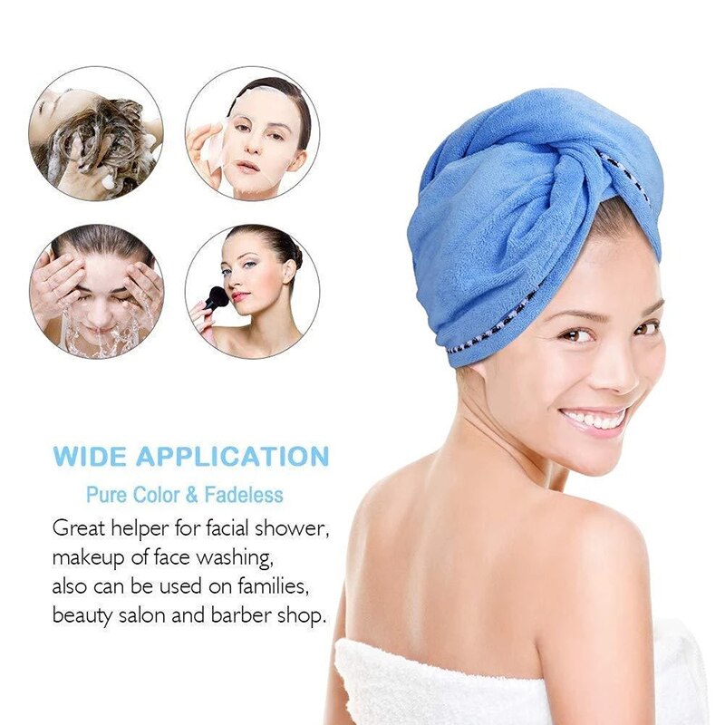 Gorro de microfibra secado rápido turbante Toalla de baño gorro de secado rápido