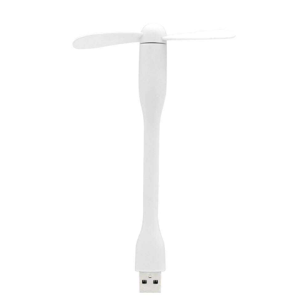 6 Colors Mini Flexible Portable Bendable USB Fan+LED Lamp Light Flexible For Apple Android Phone Laptop Desktop Power Bank: white