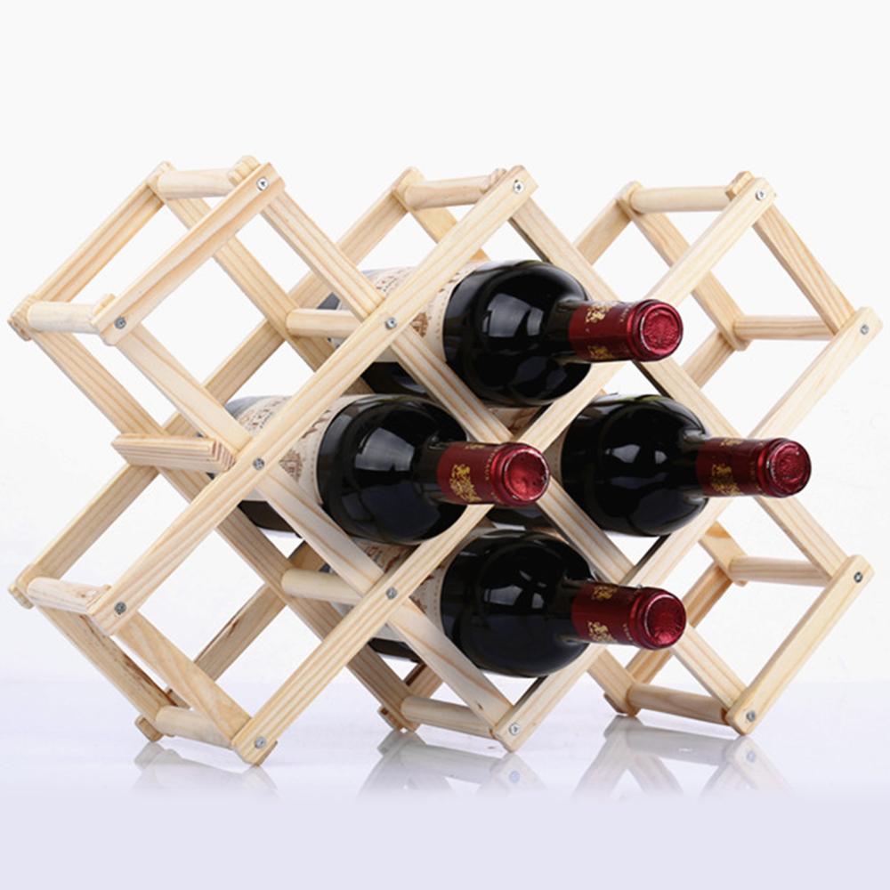 Wooden Wine Bottle Holder Practical Collapsible Living Room Decorative Cabinet Red Wine Display Storage Racks Bar Decor