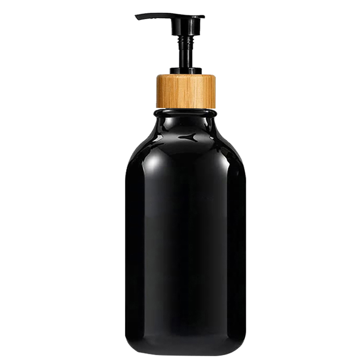 Dispensador de jabón con bandeja de bambú para cocina, baño, decoración de fregadero, botella de jabón para champú, acondicionador, lavado de cuerpo, dispensador de lavado de manos: plum