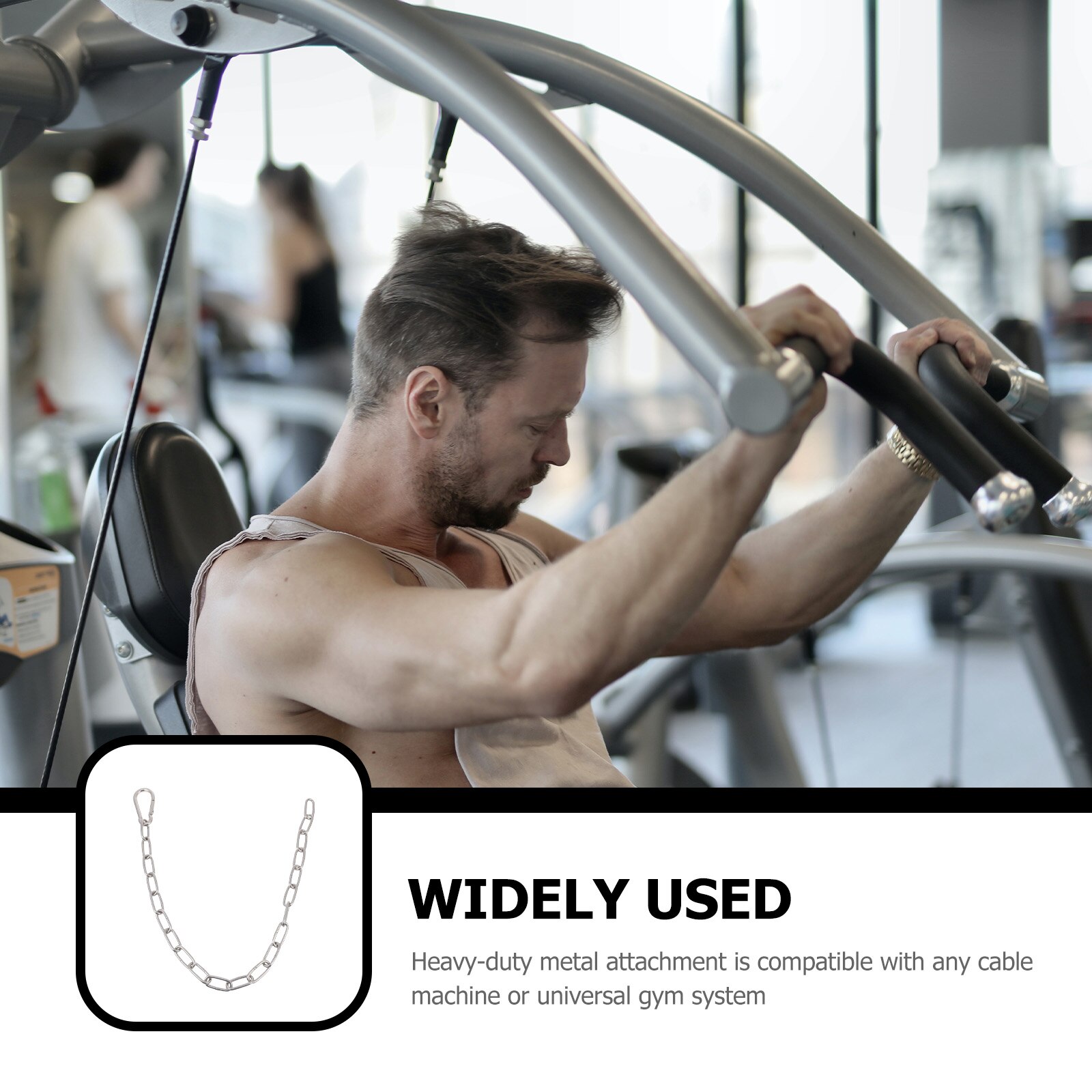 2 pcs Tricep Rope Cable Attachment Fitness Handle Extension Chain Pulley Accessory