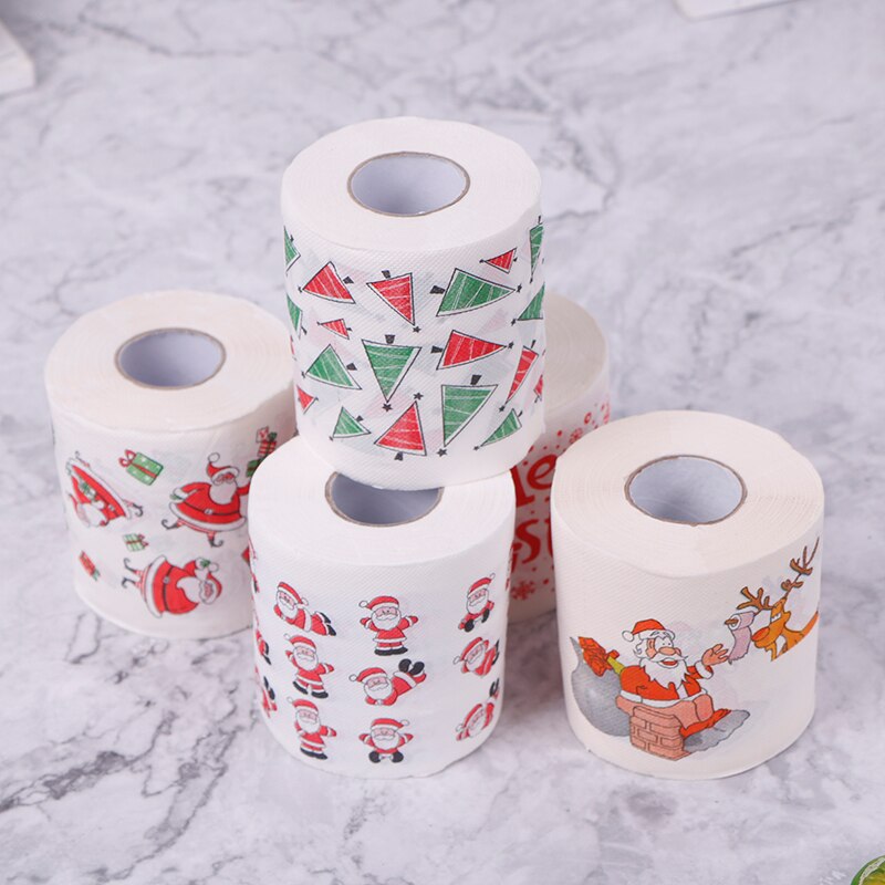 Christmas Table Napkin Home Santa Claus Bath Toilet Roll Paper Xmas Decor Tissue