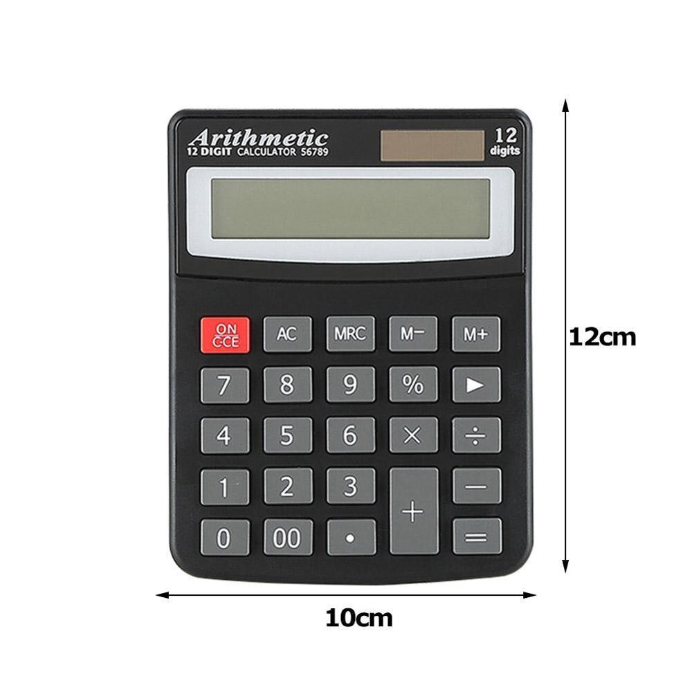 Solar Calculator 12 Digit Large Screen Calculator Financial Accounting Portable Office Home Stationery Dual Power Supply