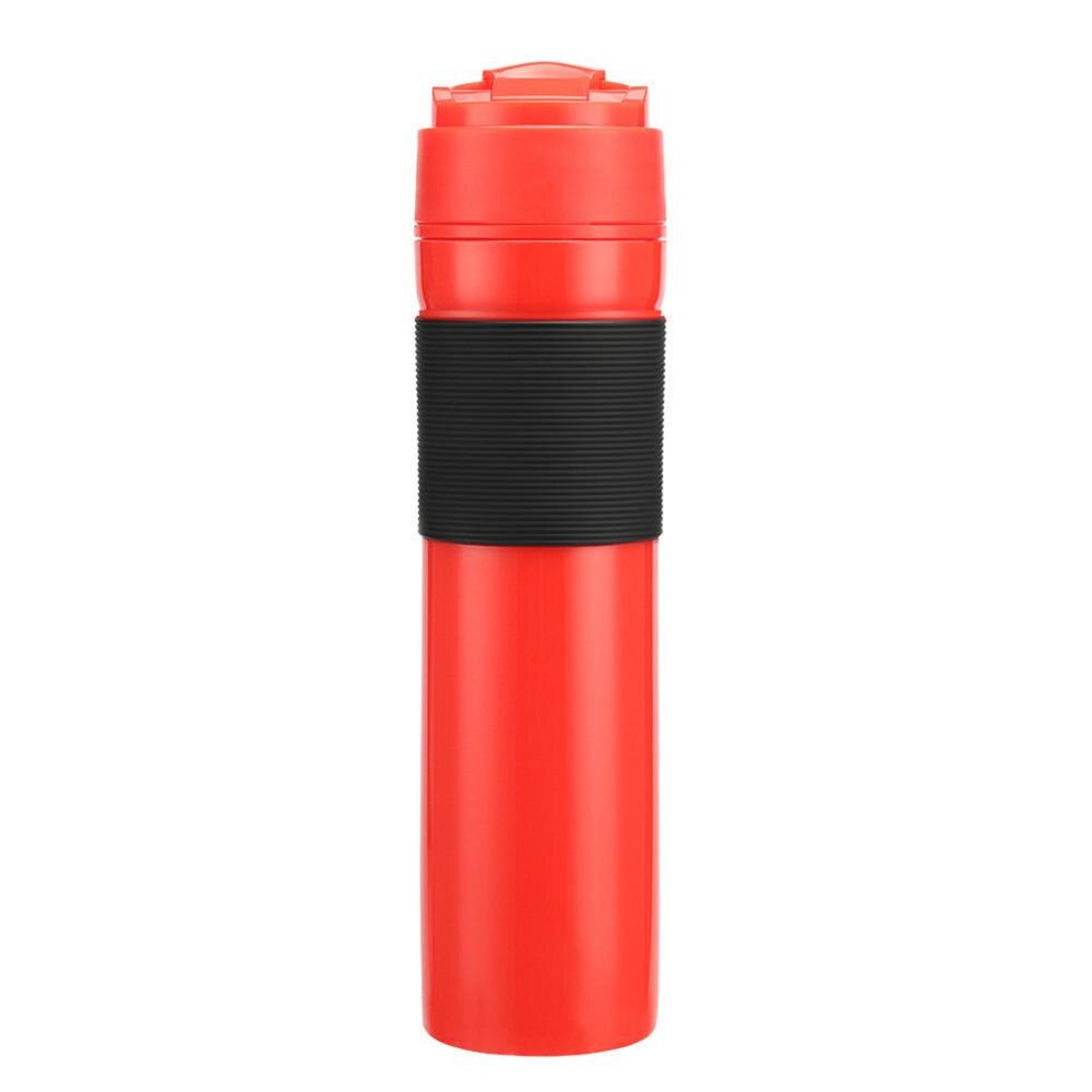 portable pressure pot hand coffee pot French brewing coffee machine travel cup manual patent plunger FC: Red