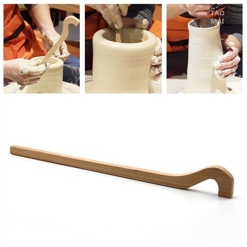 Pottery Tools Wooden Long Handle Blank Elongation Aids Ceramic Bottle DIY Manual Elongation Trimming Modeling Tool