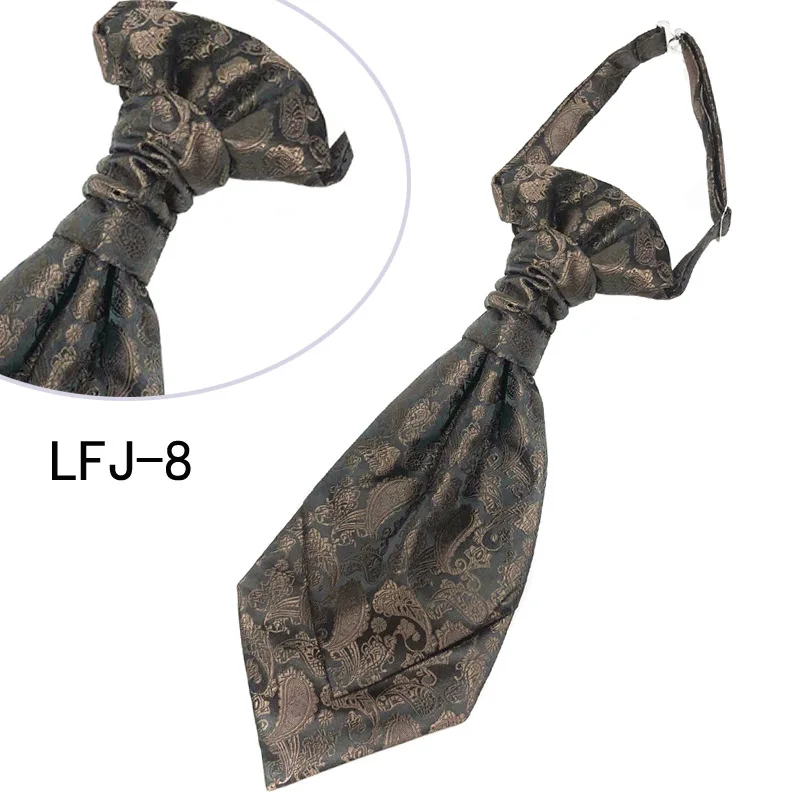 35*12Cm Vest Hals Stropdas Cravat Man Jurk Pak Smoking Dubbele Hong Kong Knoop Stropdas Stropdas Askluit Gentleman Stropdassen Feest Voorgebonden