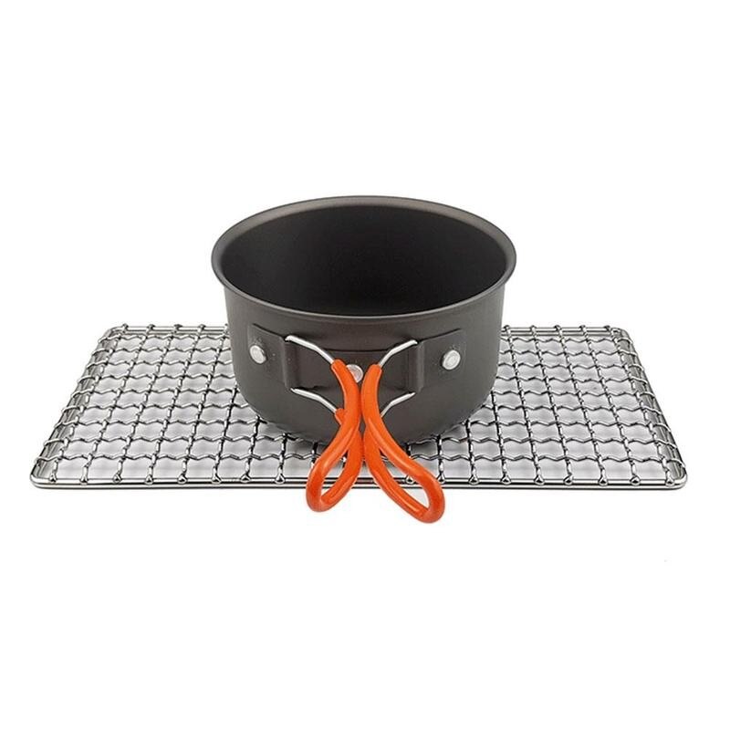 2PCS Stainless Steel BBQ Mat Net Grid Shape Square Rectangle Grill Grilling Mesh Wire Net Outdoor Cooking Barbecue Accessories