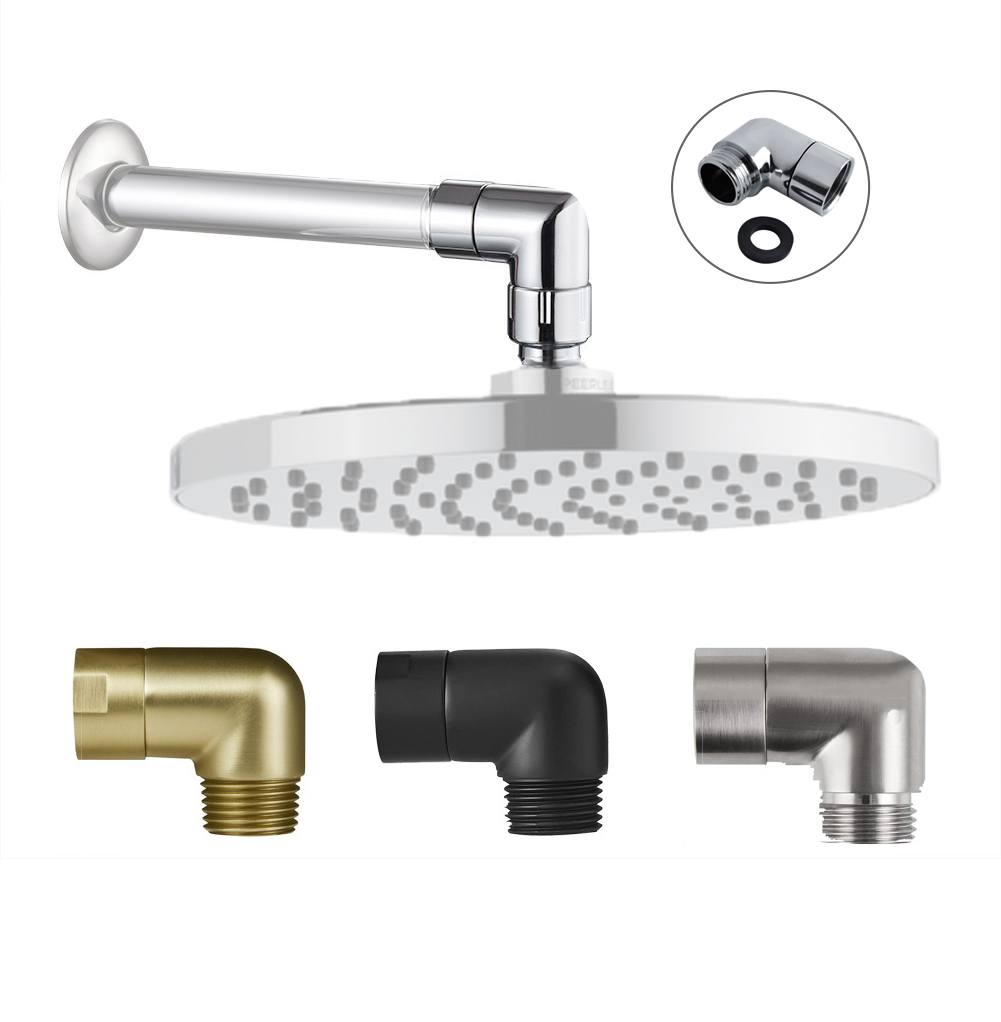 G1/2 Elbow Adapter Shower Head Female and Male Thread Rainfall Shower Handheld Shower Connector Angle 90° 135° Accessory