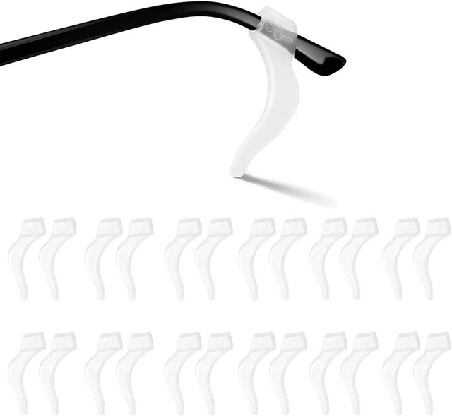 12 Pairs Silicone Anti Slip Oor Haken Voor Bril Lenzenvloeistof Zonnebril Houder Casual Bril Stand Accessoires Grote Size: White