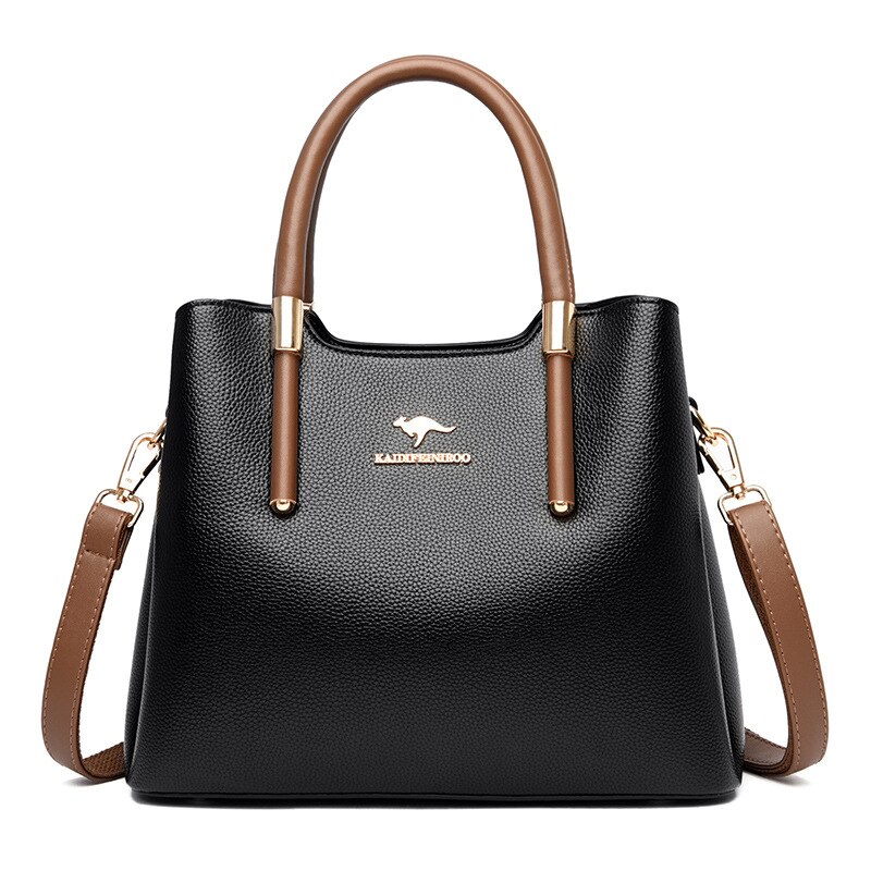 Hoge Capaciteit Vrouwen Handtas Mode Een Schouder Straddle Tas: Black