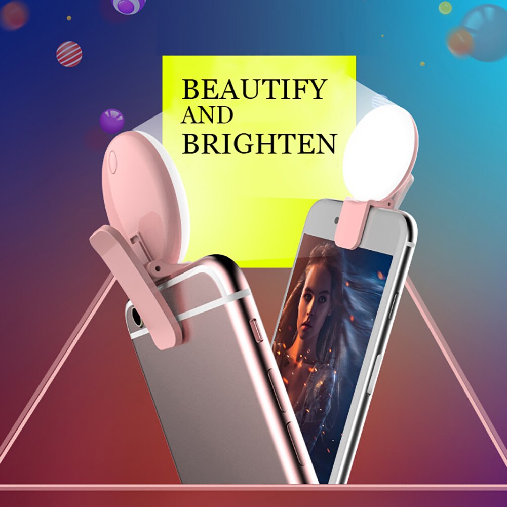 Pince sur rond universel LED téléphone portable Selfie photographie Flash lumière de remplissage