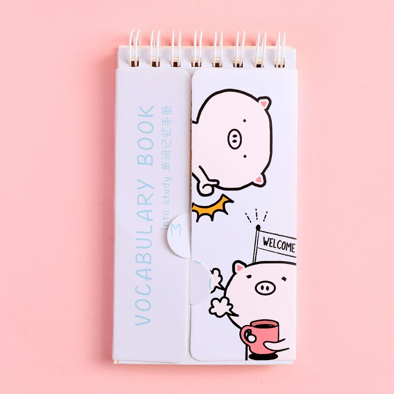 Cute little fresh word book portable portable coil book cartoon notebook study manual this kawaii supplies: Coffee