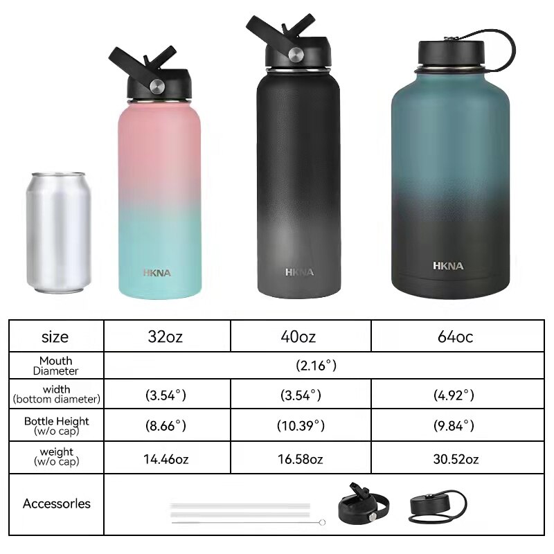 1L/1.2L/2L Thermos Mok Met Stro Roestvrijstalen Deksel Thermische Isolatie Rechte Cup Thermische Fles Water Tumbler thermocup