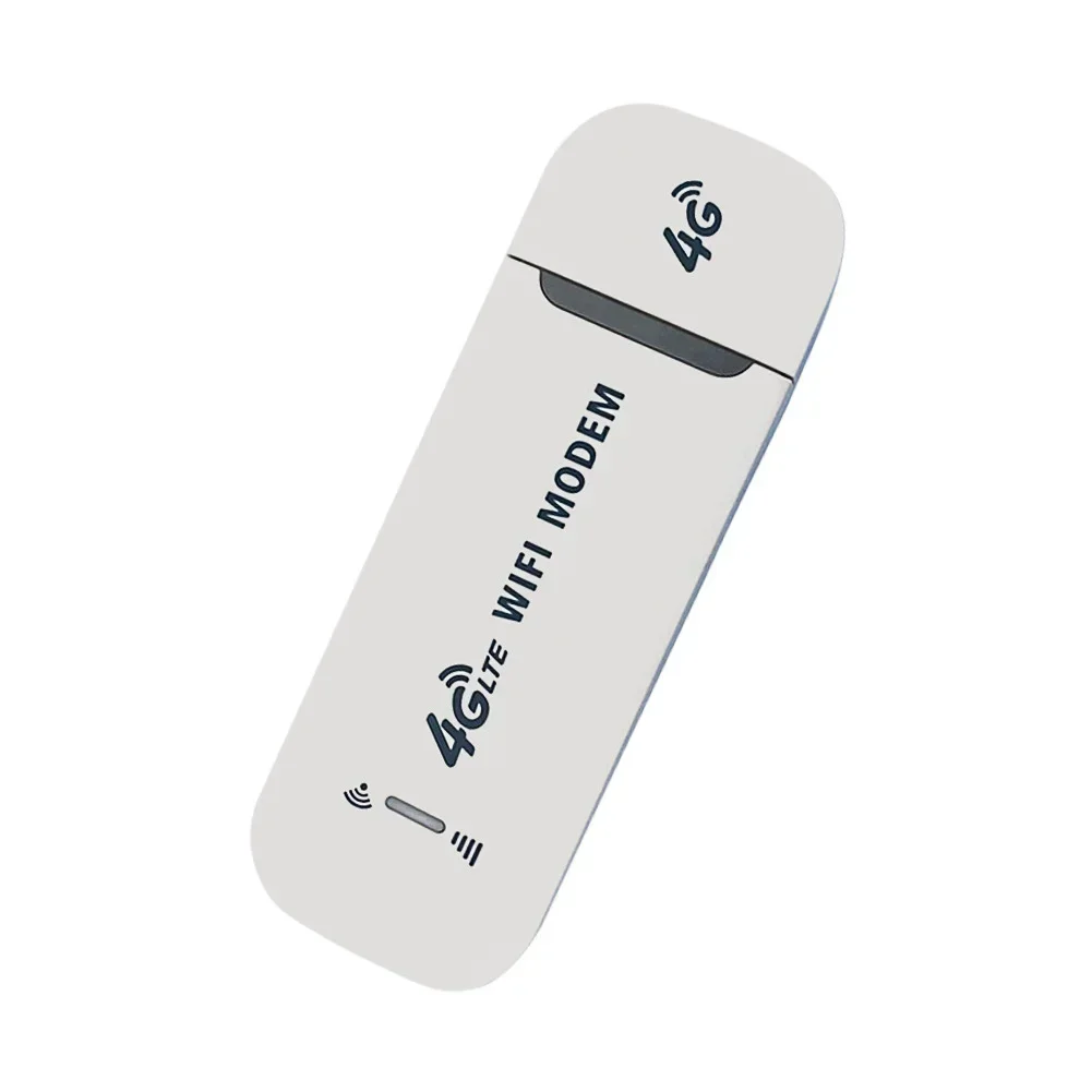 4g -calowy modem usb z modemem 150 mb/s, mobilnym routerem szerokopasmowym i kartą wi-fi do biura domowego i 4g kartami sim: Biały