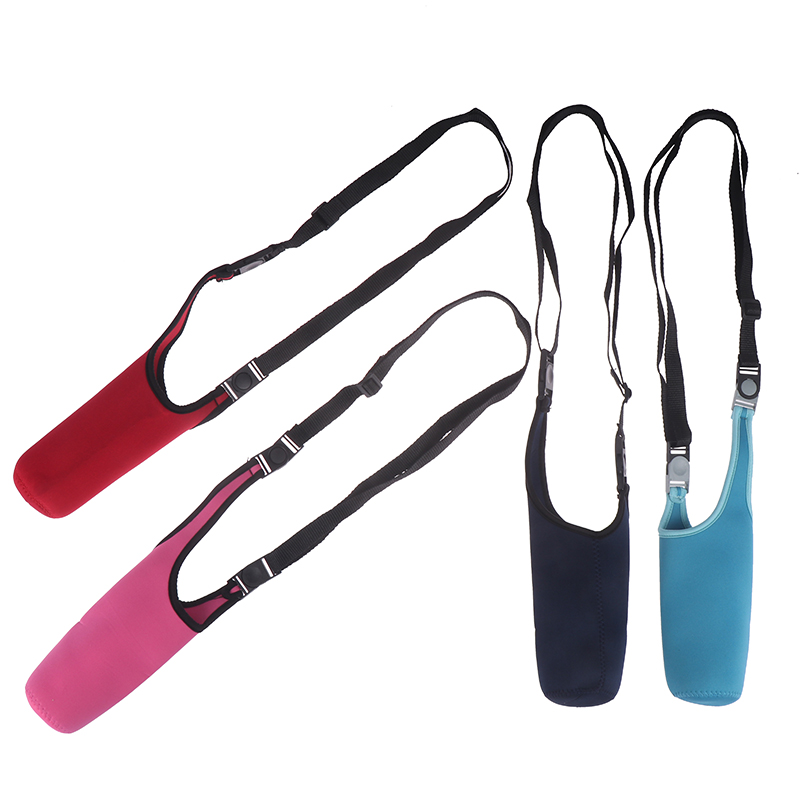 1pc värmeisolerande vattenflaska lock väska bärare med snäppspänne rep rem