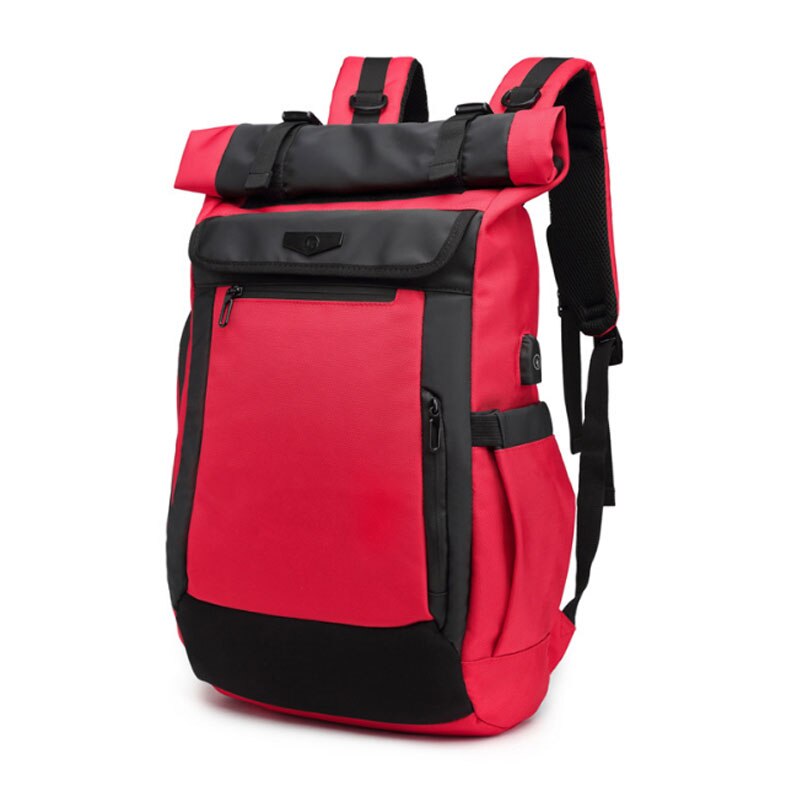 Scione Unisex Reizen Casual Usb Opladen Rugzakken Waterdicht Anti-Diefstal Laptop Schoudertassen Grote Multifunctionele Dagelijks Bagpack: Red