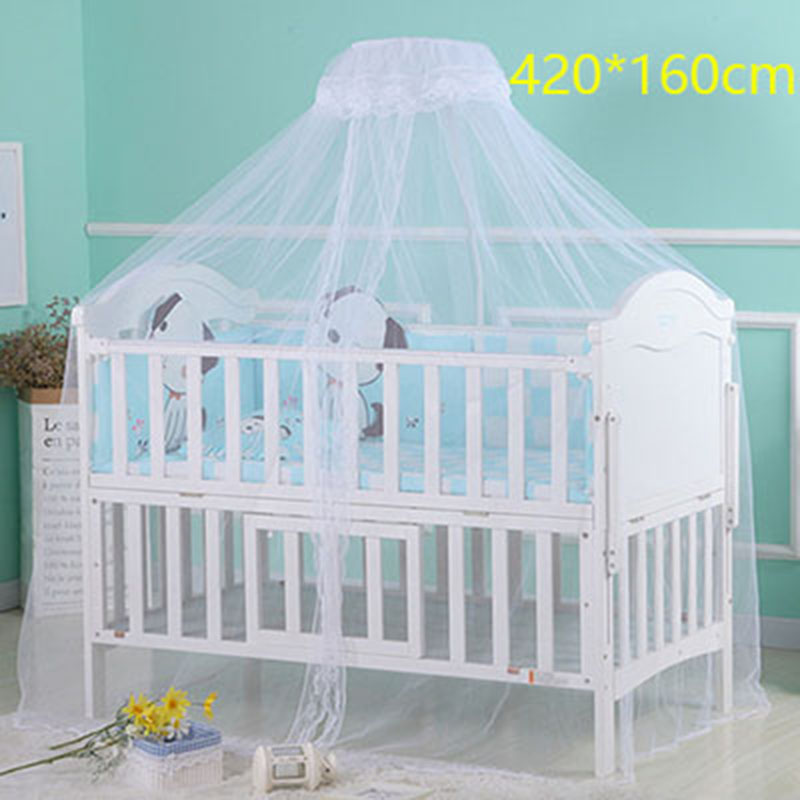 Summer Mosquito Net Baby Newborn Canopy Bed Net Stand Infant Cot Dome Mosquito Net Hang Bed Curtain Support Foldable Crib Tent