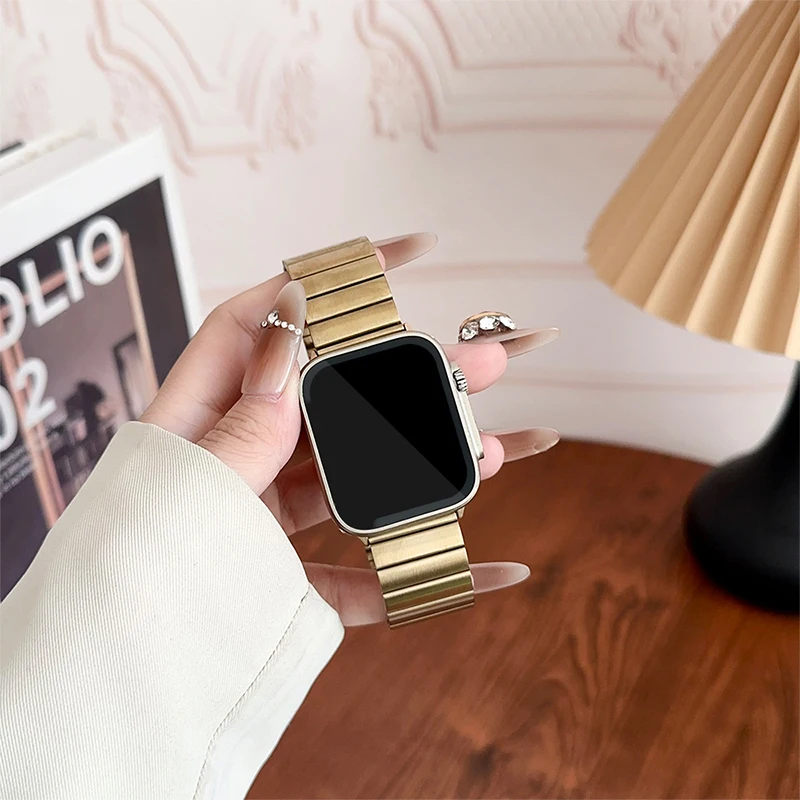 Rem til apple watch band 44mm 40mm 45mm 41mm ultra 2 49mm 42mm 46mm urrem stållænke iwatch serie 7 8 9 10 se 3 4 5 6
